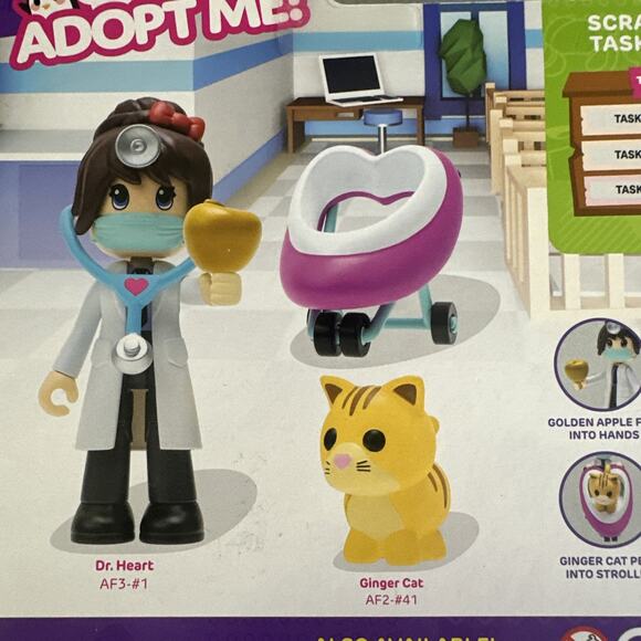 Adopt Me! Pets Hospital Dr. Heart & Ginger Cat Friends Figure Pack New - Picture 7 of 8